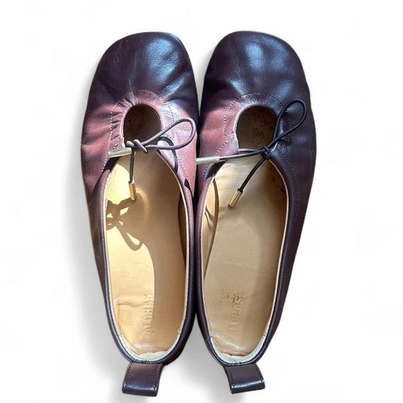 Alohas Rosalind Brown Leather Flats - Picture 1 of 5